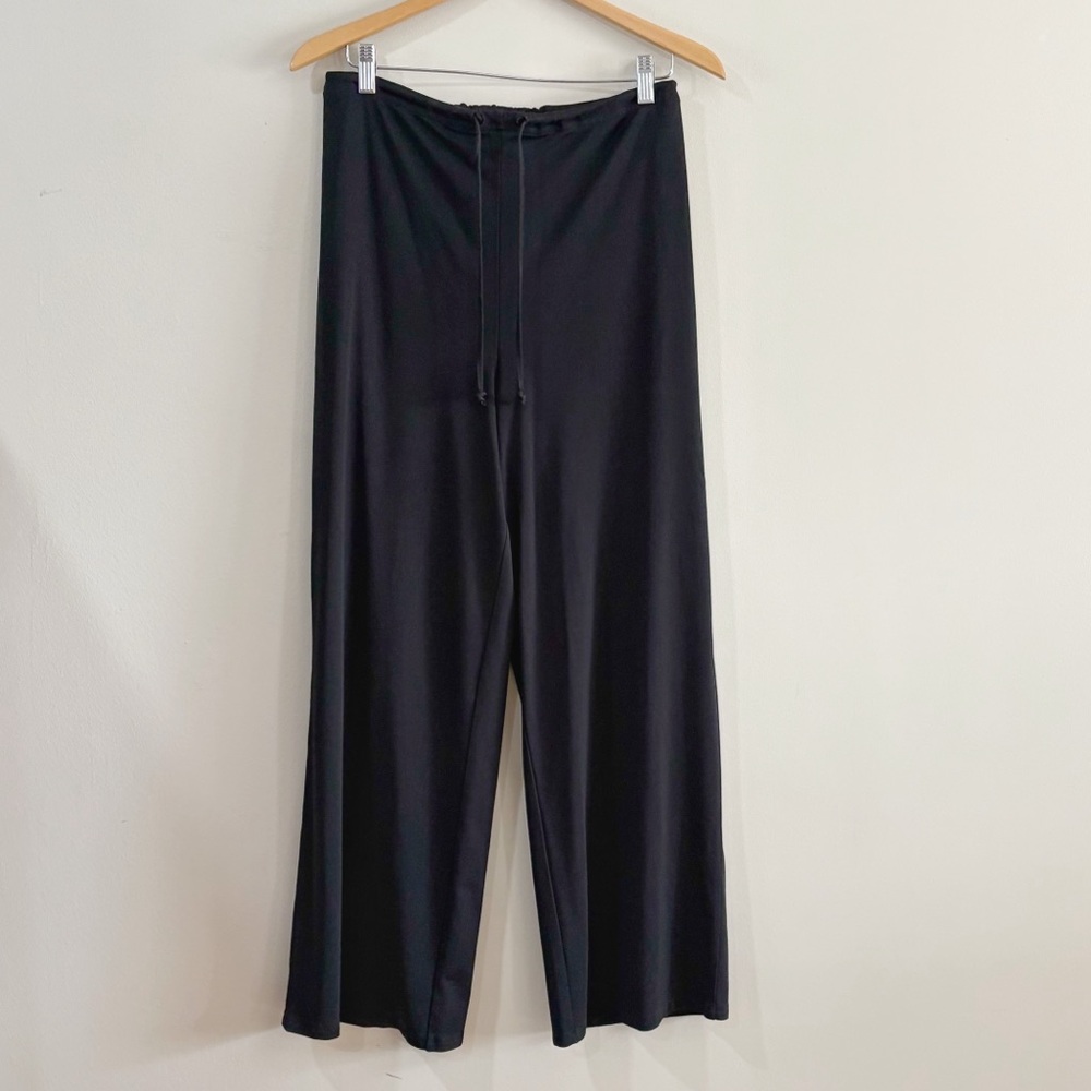 Emanuel Ungaro Liberté Black Wide Leg Trousers Women’s L Korea Rayon Blend